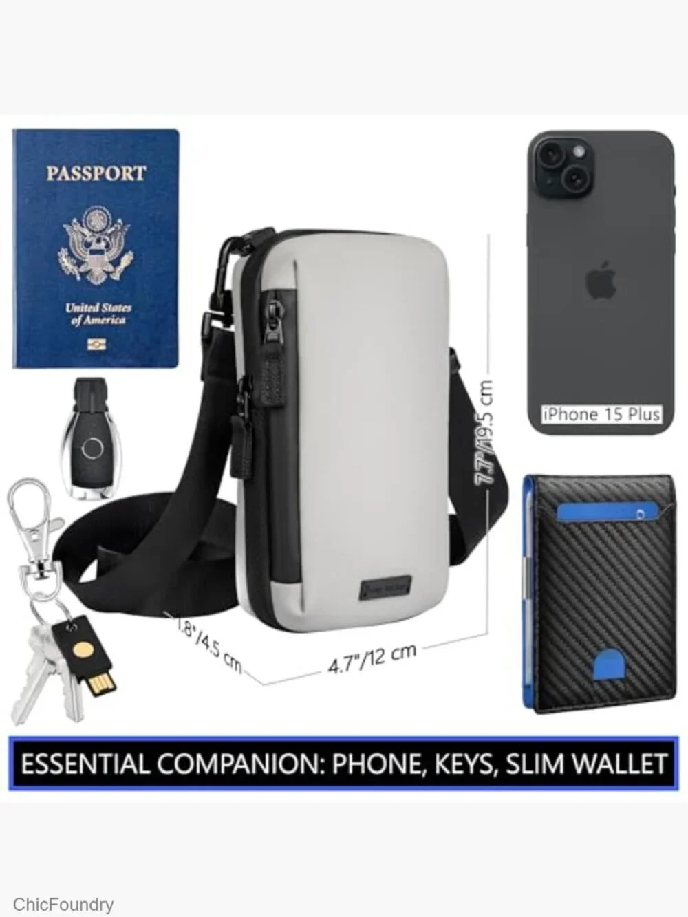 RFID Sling Crossbody Bag Minimalist Cell Phone Pouch Nylon EDC Small